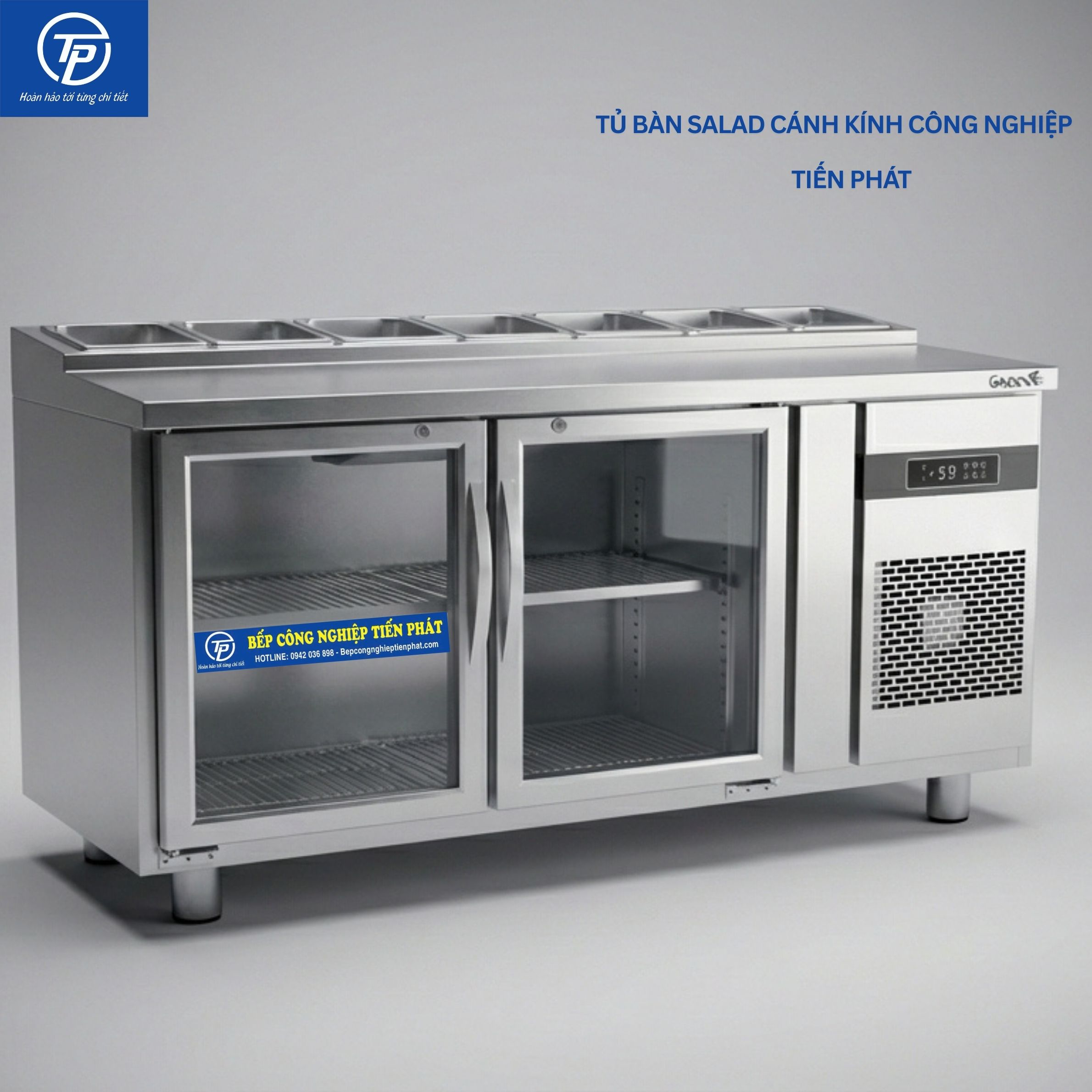 Tủ Bàn Salad Cánh Kính 1.2m